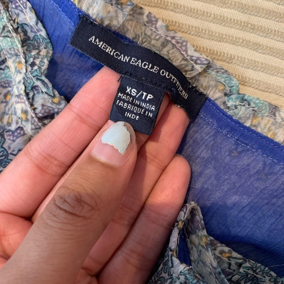 ae paisley spaghetti strap blouse crop top - Picture 4 of 4